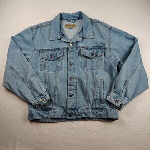 VTG Wrangler Hero Denim Jean Jacket Mens Large Trucker 90's